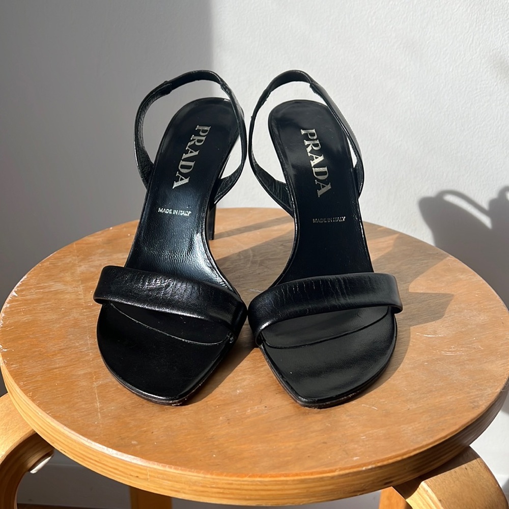 Prada Leather Slingback Sandals